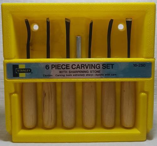 Stanley 6 piece carving set with sharpening stone (16-250)!