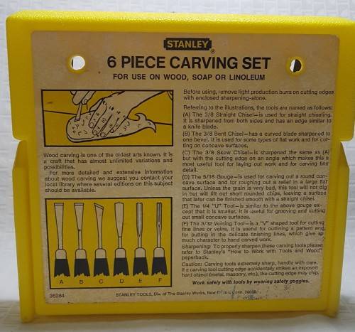 Stanley 6 piece carving set with sharpening stone (16-250)!