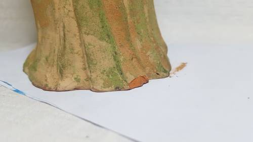 Lady playing a flute - vintage terracotta statue!!!
