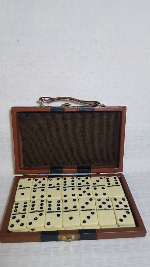 Vintage Dominos In A Leather Case!!! (complete)
