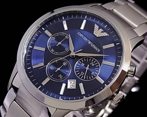 EMPORIO ARMANI AR2448 BRAND NEW - STAINLESS STEEL CHRONOGRAPH WATCH