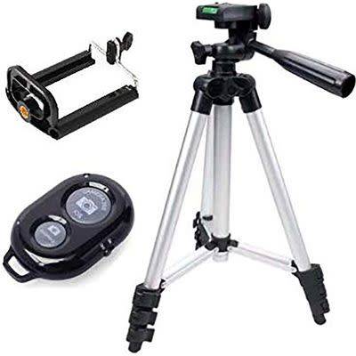 DK 3888 Portable and Foldable Tripod with Bluetooth Remote Shutter for Smartphones (Black)