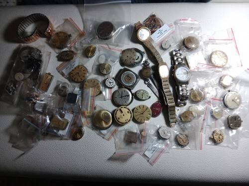 Big lot of watch movements for spears