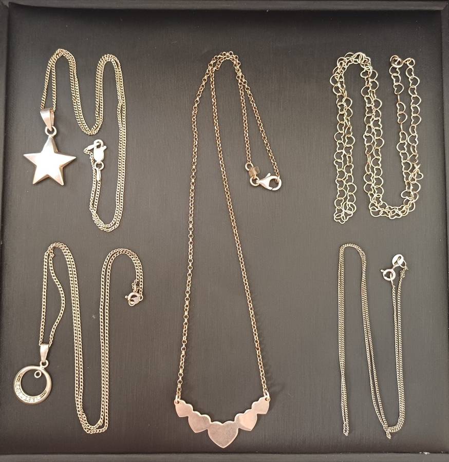 Lot of 5 Sterling silver necklaces