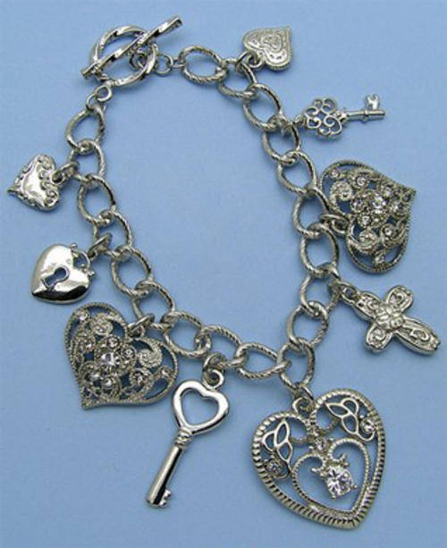 Very sweet; "hearts and keys" charm bracelet