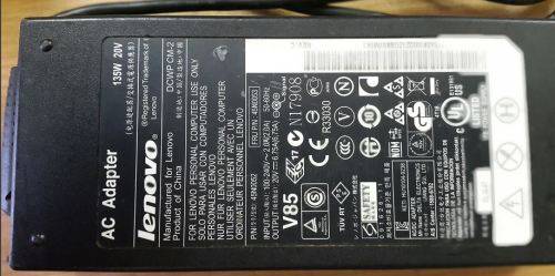 Original Lenovo charger - 135W - 20V + FREE NEW Clover Power Plug!!! (Check Connector in Photos)