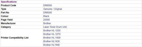 Genuine Brother DR-6000 - Drum Unit - NEW!!!