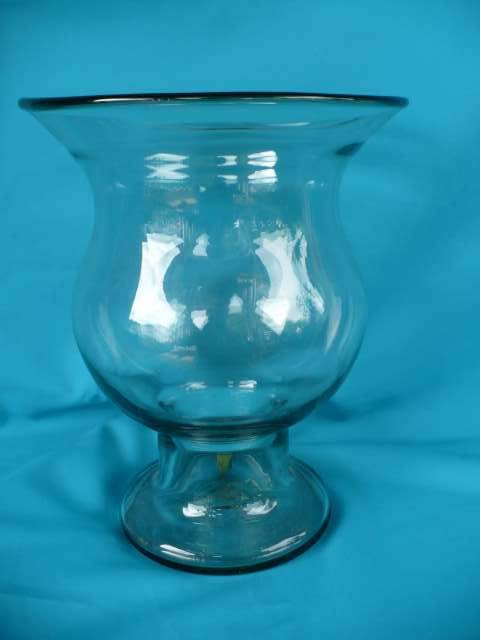 LARGE & HEAVY CLEAR GLASS VASE