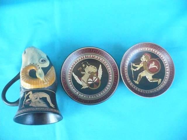3 PIECES  VINTAGE GREEK CERAMICS