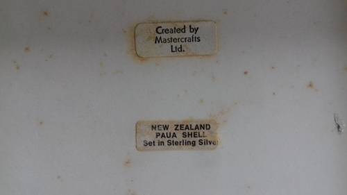 6  STERLING SILVER COFFEE SPOONS PAUA SHELL DETAIL