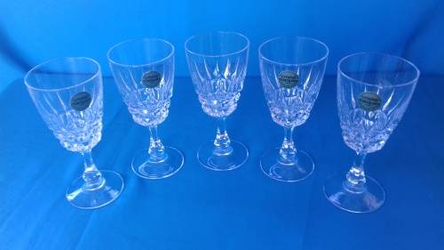 5 "crystal d'arques"  LEAD CRYSTAL SHERRY GLASSES