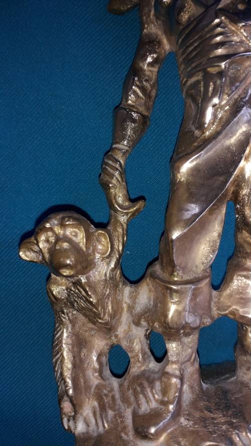 VINTAGE SOLID BRASS PIRATE FIGURINE