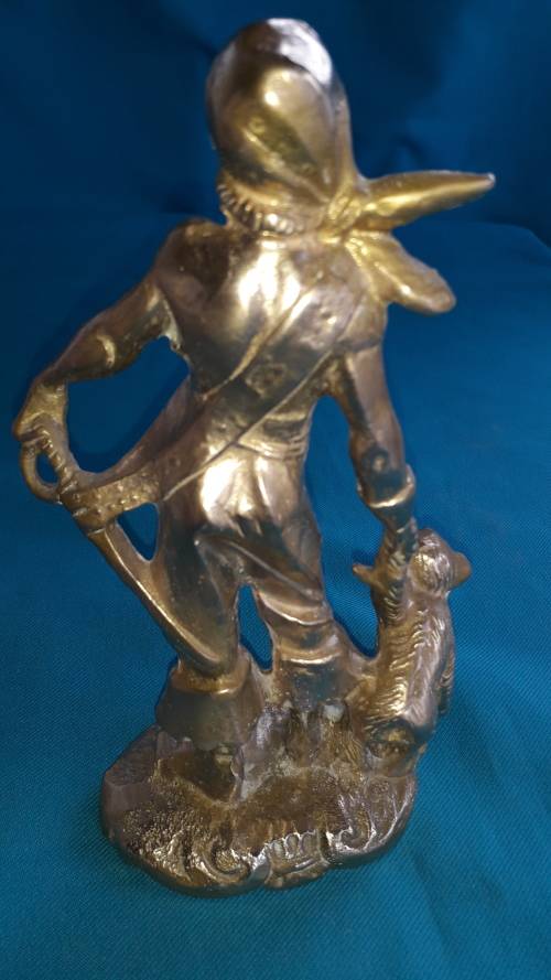 VINTAGE SOLID BRASS PIRATE FIGURINE