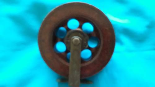 VINTAGE WOOD & BRASS  FISHING REEL