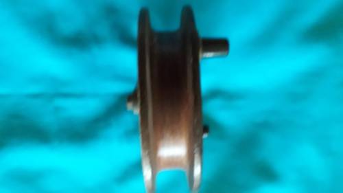 VINTAGE WOOD & BRASS  FISHING REEL