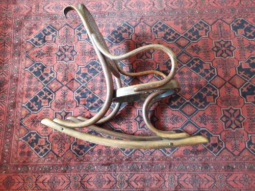 ANTIQUE "THORET"  CHILDS' BENTWOOD & RATTAN  ROCKING CHAIR