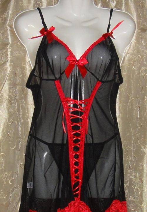 SEXY BLACK LACE LINGERIE DRESS SET ##BRAND NEW##