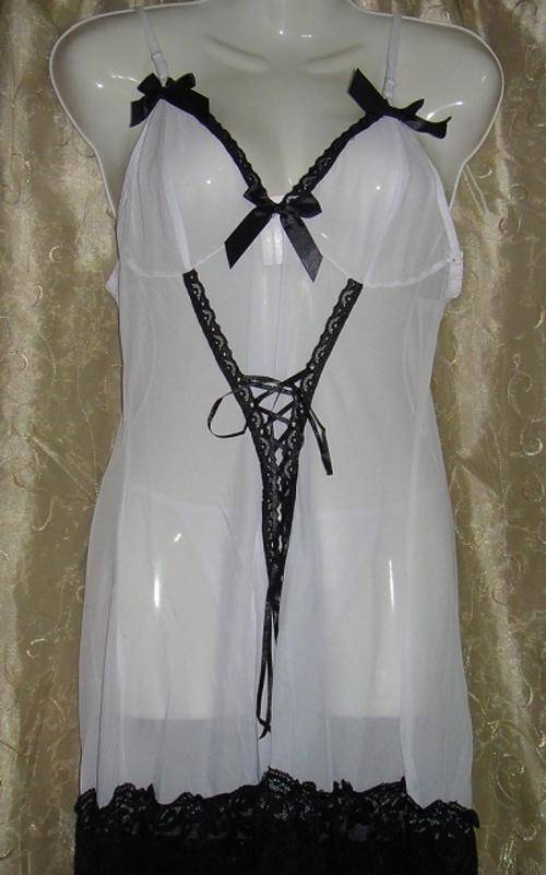 SEXY WHITE& BLACK LACE LINGERIE DRESS SET ##BRAND NEW##