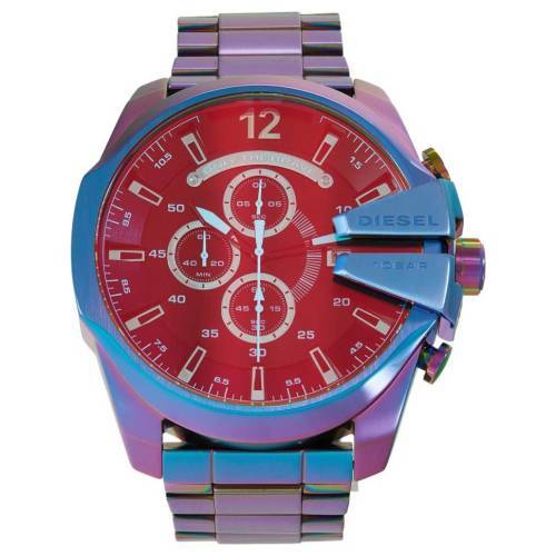 MENS DIESEL MEGA CHIEF IRIDESCENT DIAL CHRONOGRAPH WATCH DZ4542 ##BRAND NEW##