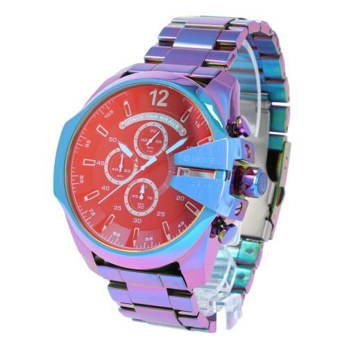 MENS DIESEL MEGA CHIEF IRIDESCENT DIAL CHRONOGRAPH WATCH DZ4542 ##BRAND NEW##
