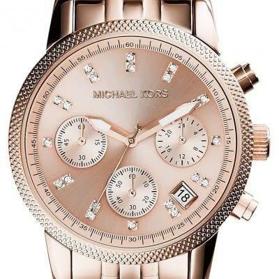 LADIES MICHAEL KORS RITZ ROSE GOLD WATCH MK6077 ##BRAND NEW##