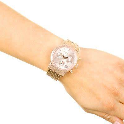 LADIES MICHAEL KORS RITZ ROSE GOLD WATCH MK6077 ##BRAND NEW##
