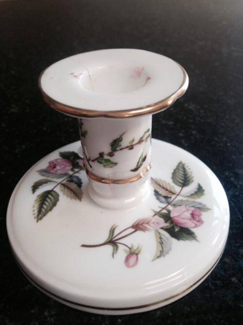 WEDGWOOD &amp;quot;Hathaway Rose&amp;quot; BONE CHINA CANDLE HOLDER
