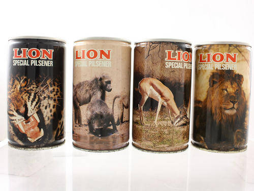 Vintage Lion Pilsener Cans - Collectable Wildlife Set