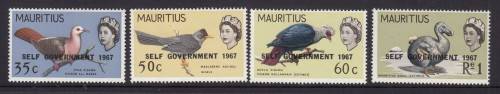 Mauritius QEII Stamps Bird Issue of 1965-67 with SELF Government Overprint (Catalogue R 250.00) Mint