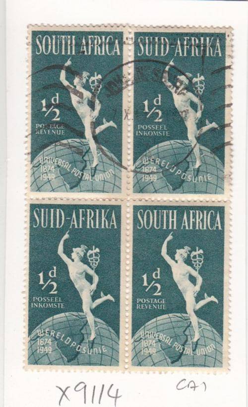 Union Block of Four 1/2d UPU Stamps. As Image