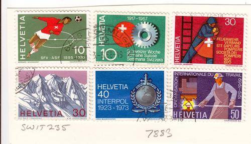 Switzerland. Group of Six Stamps. As Image. (SWIT 235)