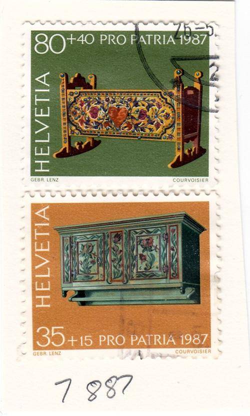 Switzerland. Two 1987 Pro Patria Stamps. As Image.