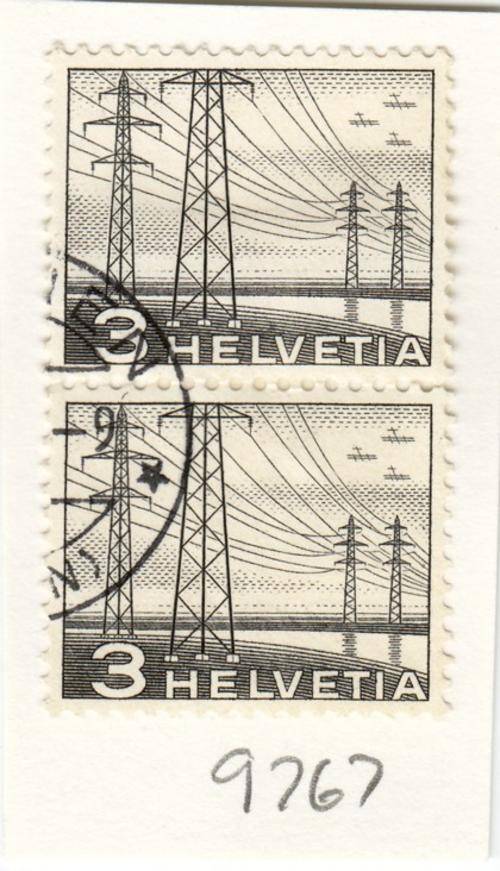 Switzerland Pair of Stamps (Powerlines & Aircraft). As Image.