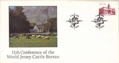 RSA Commerative Cover, 11th Conference of The World Jersey Cattle Bureau. As Image.