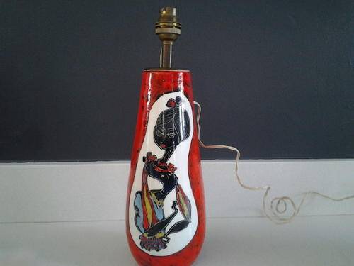 CRAZY!!! ITALIAN HAND PAINTED NUMBERED CERAMIC/POTTERY LAMP!!! HEAVY!!!WORKING!