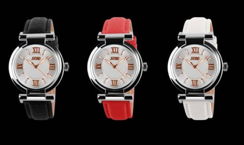 Skmei ladies' PU leather watch
