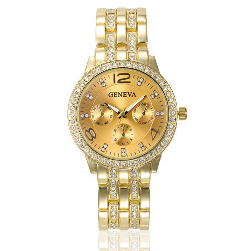 Geneva Studded Rhinestone Wrist Watch