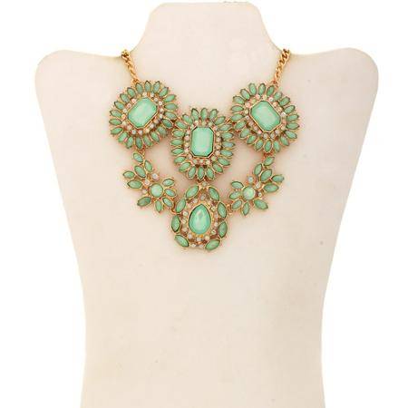 Multi-Shape Mint Statement Necklace
