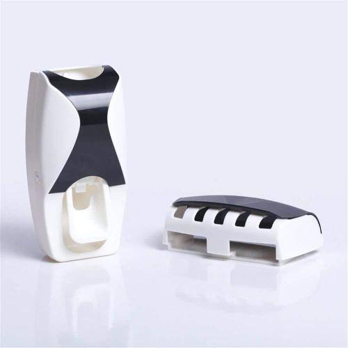 Childrens Kids Automatic Tube Toothpaste Dispenser Squeezer & Toothbrush Holder