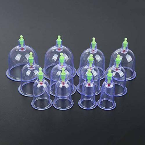 12 Cups Chinese Pull Out Vacuum Cupping Apparatus Therapy Body Massage Pump