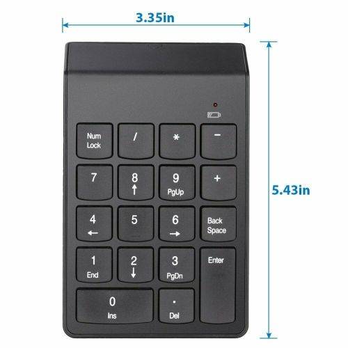Wireless Numeric Keypad Cordless Number Keyboard Pad 18 Keys 2.4G