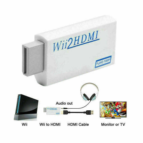 Portable Wii to HDMI Wii2HDMI Full HD Converter Audio Output Adapter TV