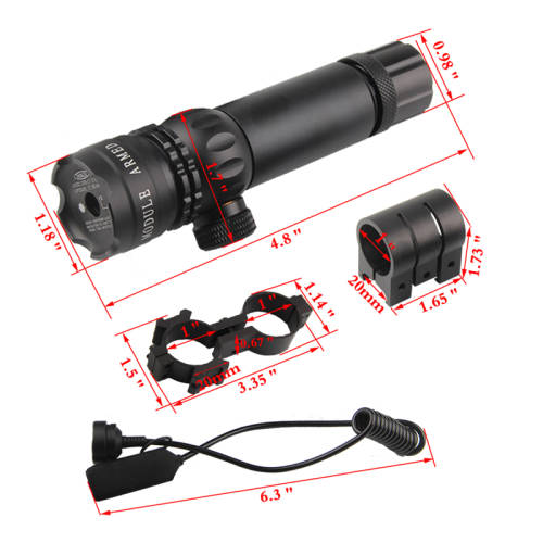 Green dot laser sight outside adjust rifle gun scope 2 switch rail mounts box set