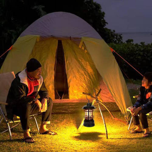 Retro LED Camping Lantern, USB Rechargeable Camping Lamp, Vintage Camping Lights