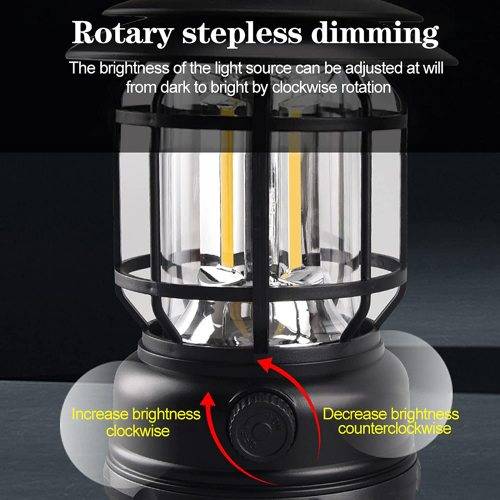 Retro LED Camping Lantern, USB Rechargeable Camping Lamp, Vintage Camping Lights