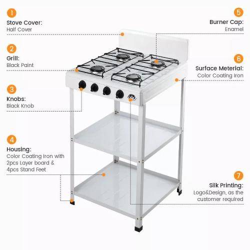 4 Burner Gas Stove With Stand