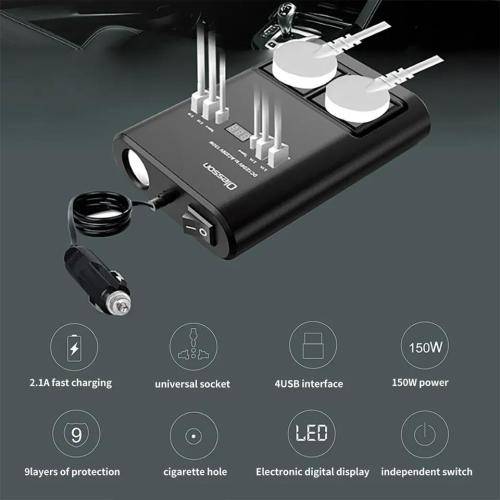 Multifunctional Travel Global Universal 150W Car Inverter Socket Plug Converter