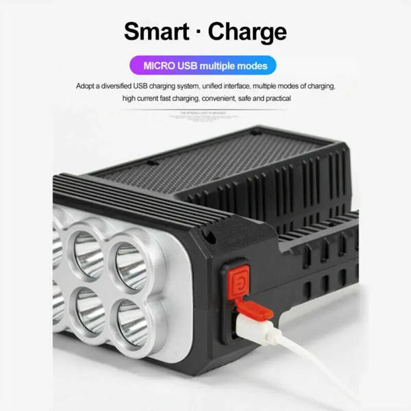 8 LED Solar Rechargeable Flashlights Multifunction LED Torch Portable Flashlight