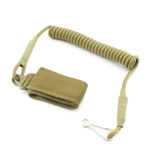 Tactical Pistol Lanyard Sling Secure Spring Retention Rope Sling Elastic Handgun