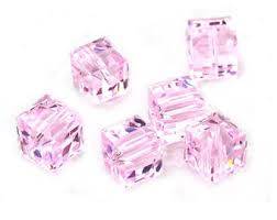 Baby pink acrylic cuboid beads (pack of 100 beads)